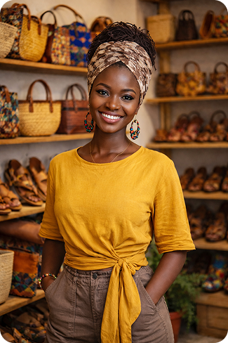 Commerçante Yoonema dans sa boutique