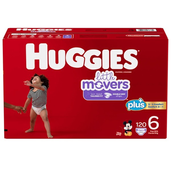 Couches bébé Huggies Little Movers Taille 6 120 ct 