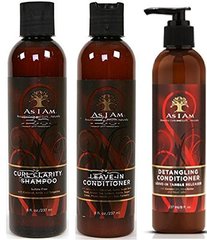 As I Am Naturally 3pcs Combo Deal (shampoing pour boucles, après-shampoing sans rinçage et après-shampoing démêlant)