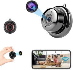 Mini caméra Caméra de nounou Caméra espion avec audio, caméra de surveillance de la maison, appel vocal et vidéo bidirectionnel, 1080P IP HD infrarouge Vision de nuit Rappel de détection de mouvement, pour la maison, la voiture, la sécurité intérieure et extérieure.