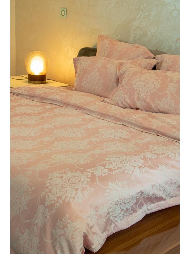 Parure de lit en satin de coton avec des motifs fleuris Roses