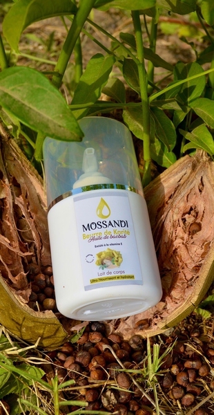 Lait de corps beurre de Karité et huile de Baobab enrichi à la vitamine E 250 ml - Mossandi 