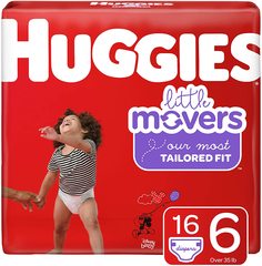 Couches pour bébés Huggies Little Movers, taille 6, 16 Ct