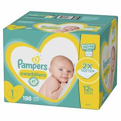 Box of Pampers - Swaddlers Diapers - Size 1 